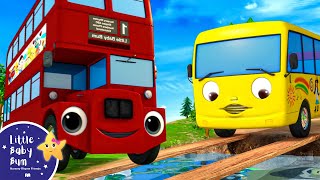 10 Little Buses cross a bridge   🚌Wheels on the BUS Songs 🚌 Nursery Rhymes for Kids [upl. by Bigner]