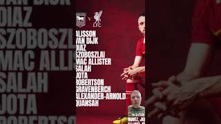 Liverpool team to play Ipswich town shorliverpoolfc ipswichtown [upl. by Stetson]