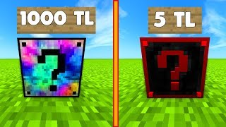 1000 TL VS 5 TL ŞANS BLOKLARI  Minecraft [upl. by Adnarom736]