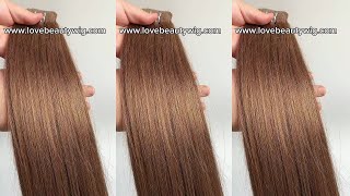 lovebeautywig  18inch Medium Brown Tape Hair Extensions Human Hair 100g [upl. by Funch940]