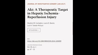 Akt A Therapeutic Target in Hepatic Ischemia–Reperfusion Injury  RTCLTV [upl. by Ramses]