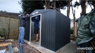 Unboxing amp metal garden shed assembly shed [upl. by Remy]