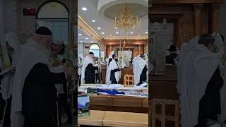 Hoshanot during Sukkot Shacharit in Synagogue Waving Lulav Etrog Hadassim amp Aravot [upl. by Anwaf]