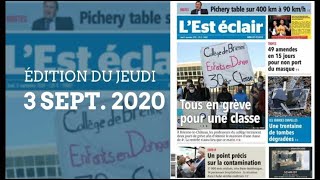 L’EstÉclair  Sommaire de l’édition du jeudi 3 septembre 2020 [upl. by Nosyrb]