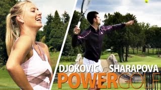 TennisVideo Djokovic vs Sharapova Challenge 1 Power Golf [upl. by Darb]