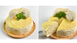 Crepe sầu riêng ngàn lớp mềm thơm béo ngập miệng  DURIAN CREPE recipe [upl. by Ledarf]