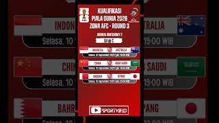 Jadwal Kualifikasi Piala Dunia 2026 Zona AFC Round 3 Matchday 2 timnasday [upl. by Monagan878]