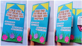 How To Make A Handmade Easy TriFold BROCHURE For School Project With Design and Ideas [upl. by Chadwick]