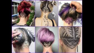 Top 35 Best Nape Undercut Design Ideas 2018  Nape Shave Haircut for Women [upl. by Saqaw821]