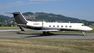 Gulfstream G450 N458FX Landing at Bern [upl. by Akamahs]