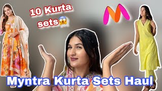 HUGEMYNTRA Kurta Sets Haul😍starting at Rs999😱Swati Rathi myntra summerkurtahaul [upl. by Pepe]