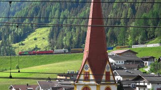 Brennerbahn Güterzüge in amp um den Bahnhof StJodok am Brenner von amp nach Italien mit versch EVU s [upl. by Aivatra343]