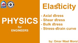 Elasticity Stressstrain curve Axial Shear and Bulk stress المرونة شرح كامل بالعربي مع مسائل [upl. by Aihcela372]