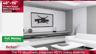 Barkan Full Motion TV Wall Mount with Integrated HDTV Indoor Antenna for TVs Sizes 40quot  90quot [upl. by Brandi971]