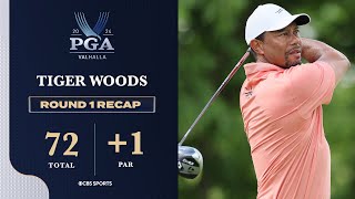 2024 PGA Championship Tiger Woods cards 1 in Round 1  Highlight amp Recap  CBS Sports [upl. by Maharg]