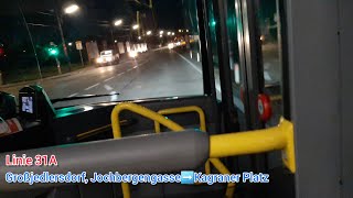 Wiener Linien Linie 31A 🚍 356 Großjedlersdorf Jochbergengasse➡️Kagraner Platz [upl. by Xanthe]