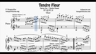 Etude Nº 10 Op 100 Tender Flower Partitura de Piano Tierna Flor Tendre Flower [upl. by Noxas]