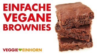 Einfache vegane Brownies  Schnelles Rezept  Lecker vegan backen ohne Ei [upl. by Ylrae]