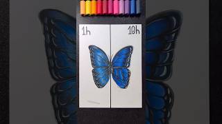 Drawing a Butterfly in 1h vs 10 hours ⏰✨✍️  What’s your fav 🦋🤔 artistomg vs shorts [upl. by Amrita]