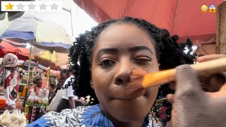 ASMR I WENT TO THE WORST REVIEWED MAKEUP ARTIST AT THE BUSY MARKET💄  MAKEUP DONE IN NIGERIA🇳🇬 [upl. by Osmen656]