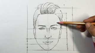 How to Draw a Mans Face for Beginners  Pencil [upl. by Nerol798]