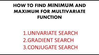 How to find MaximumMinimum of Multivariate Functions [upl. by Yar]