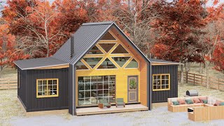 2 20ft Shipping Container House  Aframe cabin house Design [upl. by Khano]