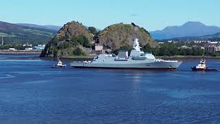 HMS Cardiff Passes Dumbarton Castle [upl. by Gav]