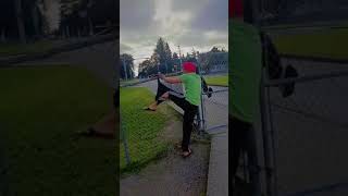 Person’s trouser ripped while jumping fence in Surrey Canada [upl. by Odarbil982]