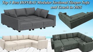 Top 5 Best HONBAY Modular Sectional Sleeper Sofa and Couch in 2025 [upl. by Quintus]