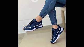 Casual Lace up Flat Shoes Women Shallow Round Toe Sports Walking Sneakers [upl. by Gerianna919]