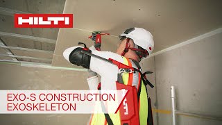 Hilti EXOS Exoskeleton designed for overhead work  Features and Benefits [upl. by Georas680]