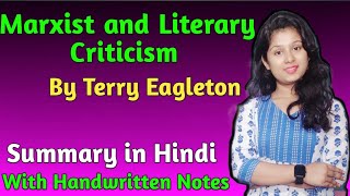 Marxist Criticism  Marxist and Literary Criticism by Terry Eagleton  Marxist Criticism in Hindi [upl. by Gala]