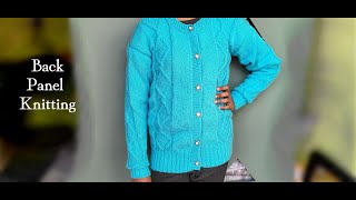 Cardigan knitting pattern back panel step by step tutorial 334 [upl. by Ynehteb]