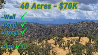 Acreage For Sale In California  Build Getaway Well Creek amp Pond [upl. by Youlton]