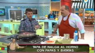 Tapa de nalga con papas y batatas al horno Parte 1 [upl. by Benildas]