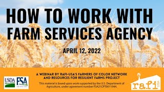 How to Work with Farm Service Agency FSA [upl. by Ailimac]