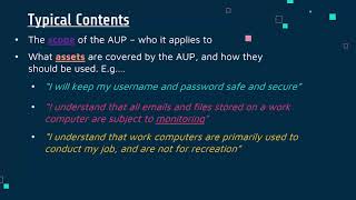 Contents of Acceptable Use Policies [upl. by Aurelia]