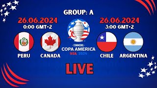 ⚽COPA AMERICA GROUP A PERU  CANADA  CHILE  ARGENTINA  LIVE [upl. by Narret261]