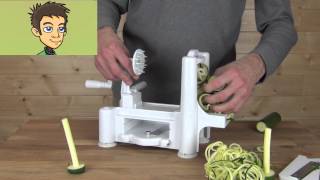 Paderno World Cuisine Spiral Vegetable Slicer quotSpirooliquot Demonstration in the Raw Nutrition Kitchen [upl. by Helene]