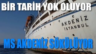 Tarihi gemi MS AKDENIZ sökülmek üzere Aliağaya uğurlandı [upl. by Seiber]