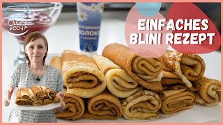 Einfaches Blini  Pfannkuchen Rezept  In nur 5 Minuten  Olga Kocht [upl. by Yrred]