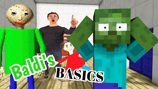 Monster School BALDIS BASICS CHALLENGE  Minecraft Animation [upl. by Aicertal]