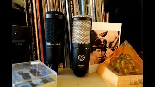 AKG Perception 220 vs Audio Technica AT2035 Large Condenser Mic Comparison Shootout [upl. by Attlee]