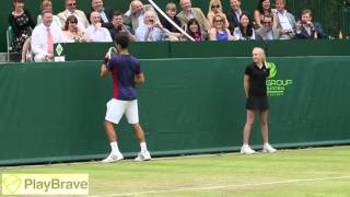 Djokovic amp Dimitrov impersonate Maria Sharapova at The Boodles 2013 [upl. by Kaplan]