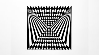 Anamorphic Illusion Art  Geometric Square Illusion  Optical Illusion Tutorial drawing art [upl. by Hairehcaz615]