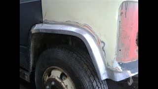 Wheel arch fabrication Mercedes 608D [upl. by Yelrak]