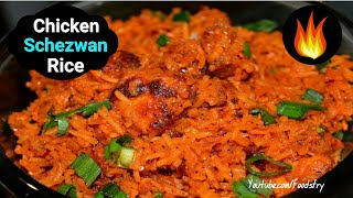 Schezwan chicken fried Rice recipe in Hindi  चिकन शेजवान राइस  How to make chinese at home [upl. by Egedan887]