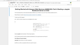 AWS EC2 Part 4 Starting a Jupyter IPython Notebook Server on AWS [upl. by Khoury161]