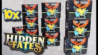 10x HIDDEN FATES Pokemon Elite Trainer Box Opening [upl. by Eceinert869]